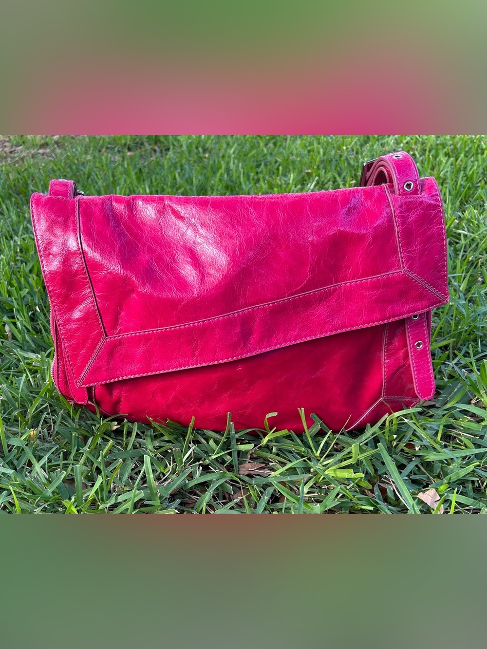 Kooba Fuchsia Leather Messenger Bag - Picture 4 of 12